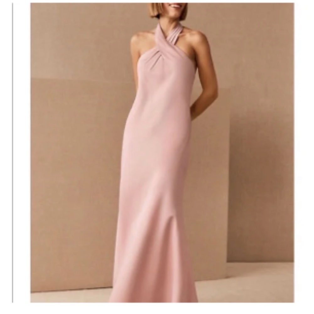 BHLDN ruby twist halter gown